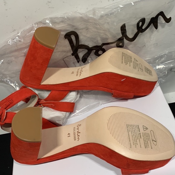 Boden Brand NWT 1 suede Platform Red Size 9.5. Poshmark listed size 10(its not) - Picture 5 of 7